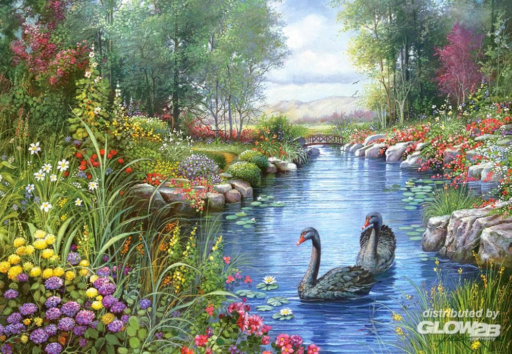 Puzzle 1500 pièces - Andres Orpinas : Les cygnes noirs