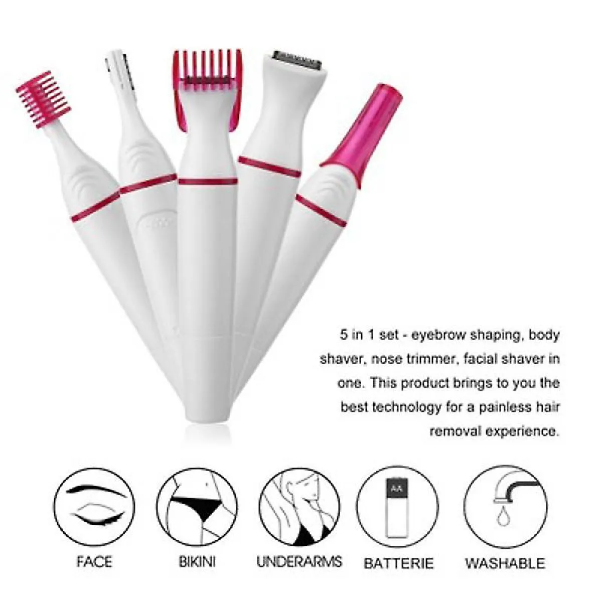 Tondeuse multifonction 5 en 1 - Blanc